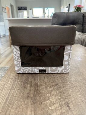 thirty-one Brown and Cream Rectangle Storage Bin with Clear Front and Lid